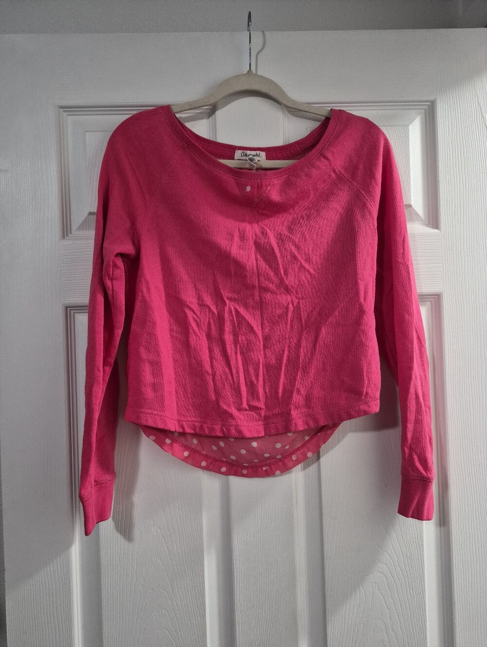 Y2k Aeropostale Hot Pink Long-Sleeve Layered Sweatshirt Small